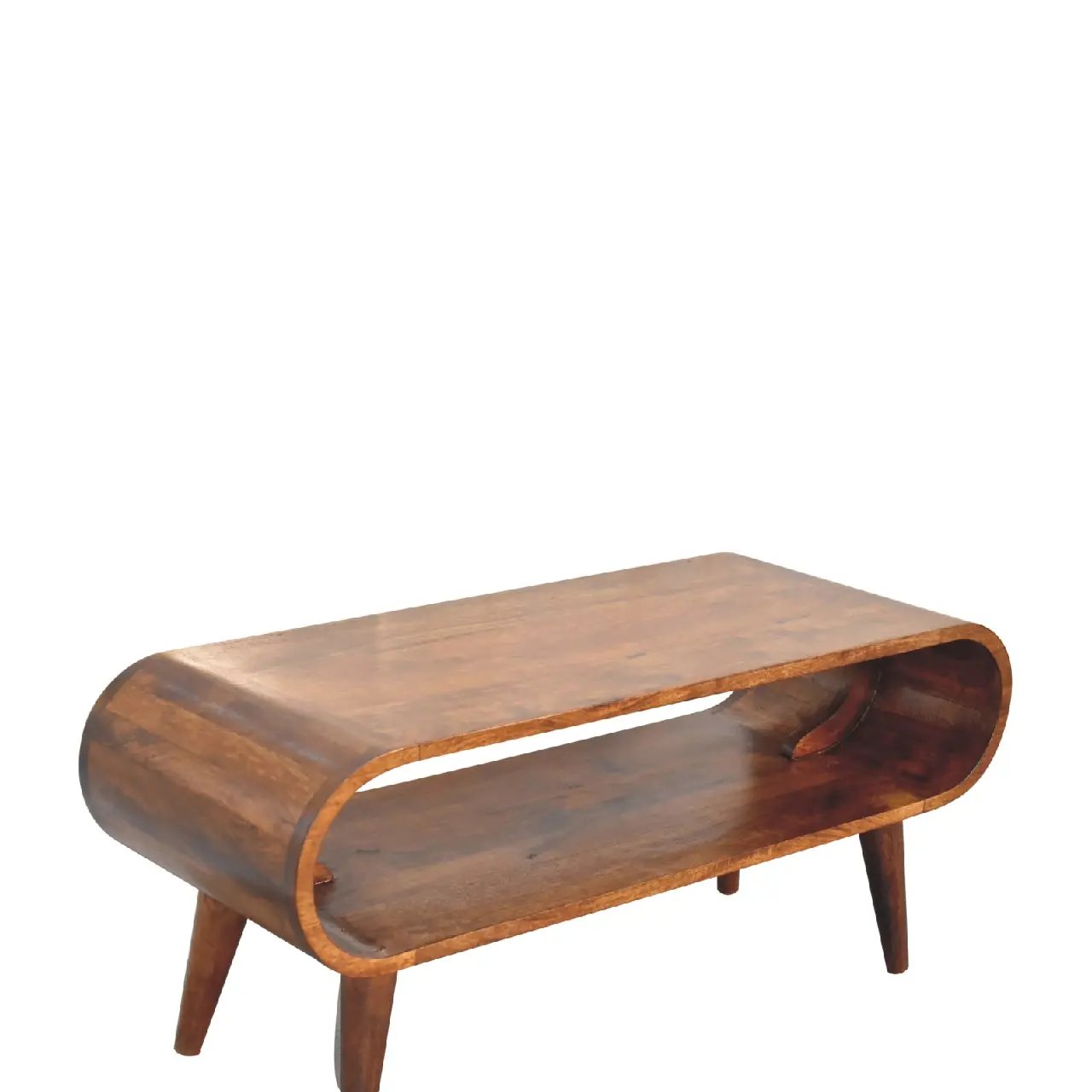 Solid Wood Amaya Nordic Style Coffee Table, Open Storage by HouseOfZazla
