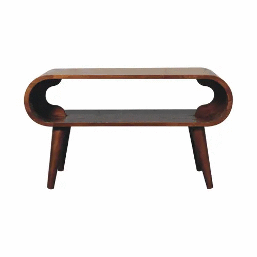 Open Chestnut Coffee Table, Nordic Legs by HouseOfZazla