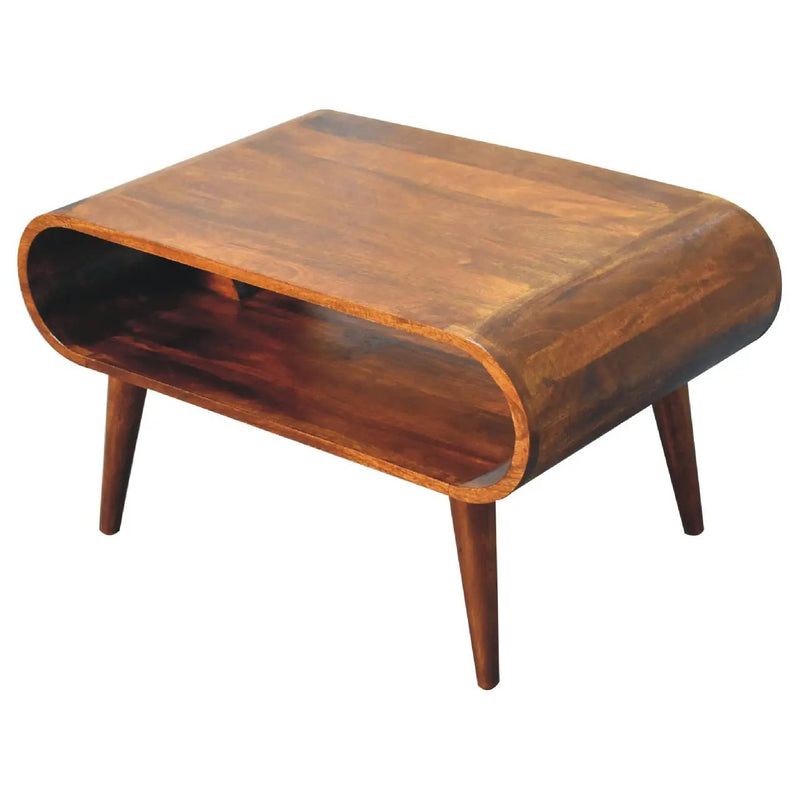 Open Chestnut Coffee Table, Nordic Legs by HouseOfZazla