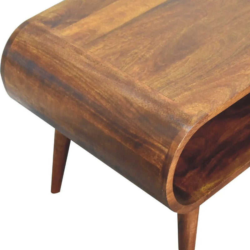 Open Chestnut Coffee Table, Nordic Legs by HouseOfZazla