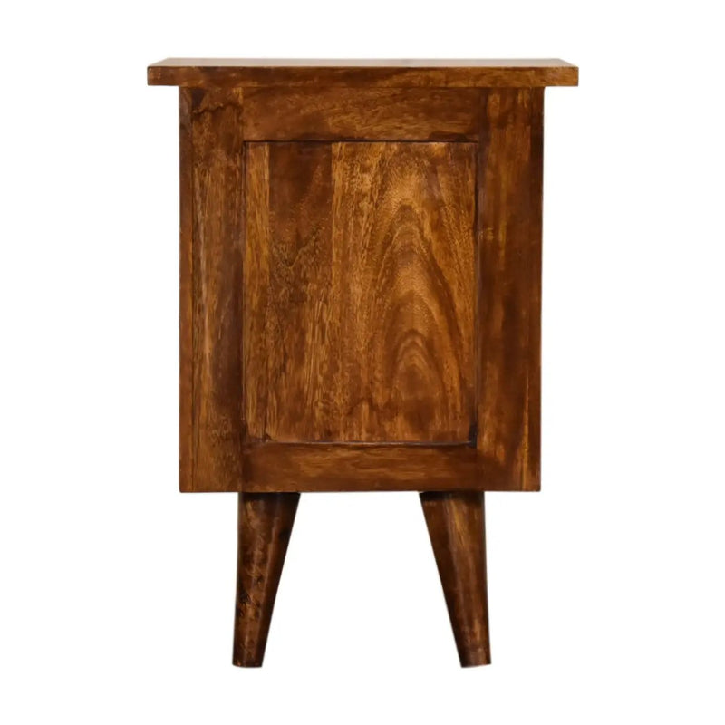 Solid Wood Bedside Table with 2 Drawers in Chestnut by HouseOfZazla