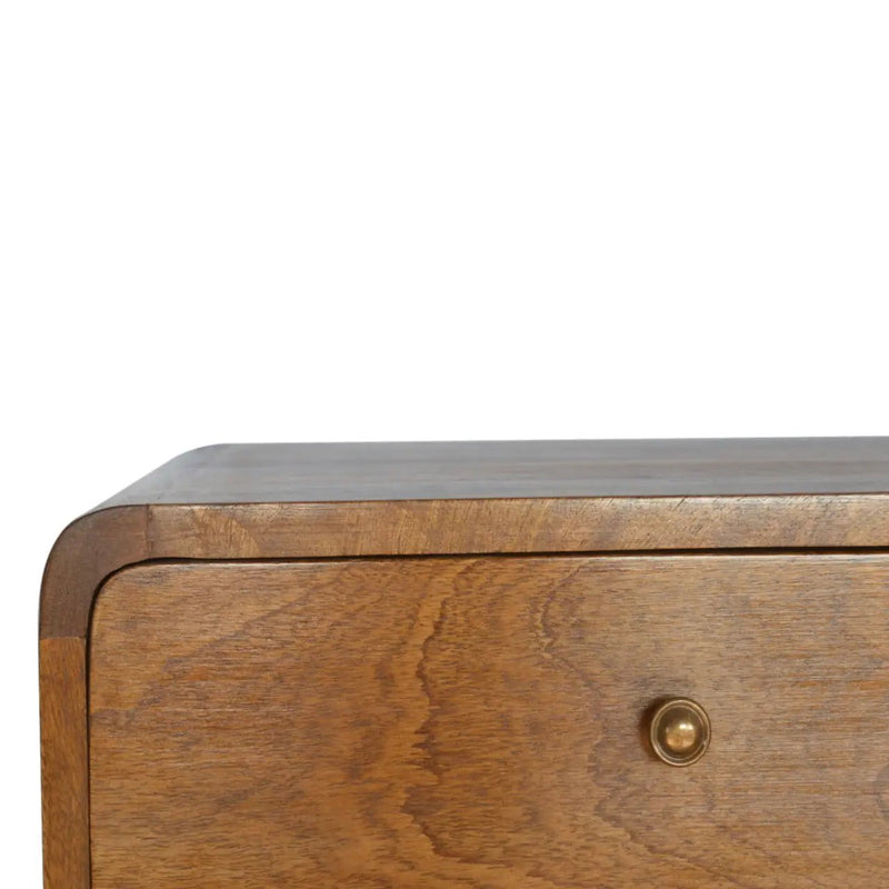 Floating Curved Chestnut Bedside by HouseOfZazla