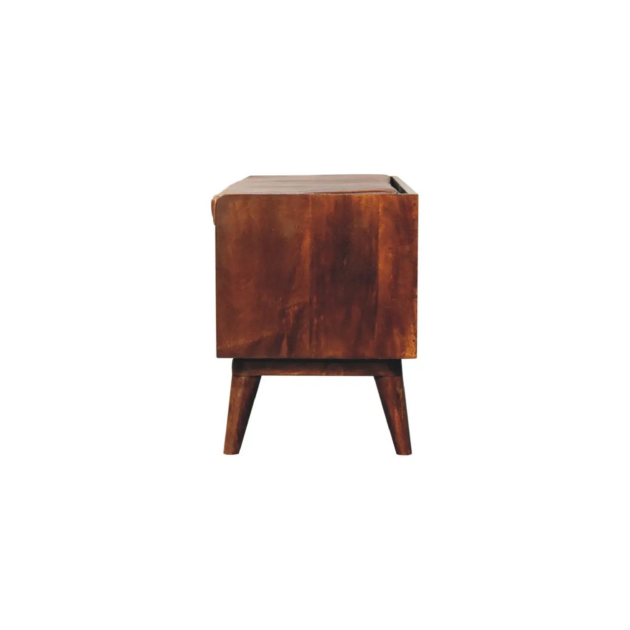 Solid Wood Chestnut Bench with Leather Seat Pad by HouseOfZazla