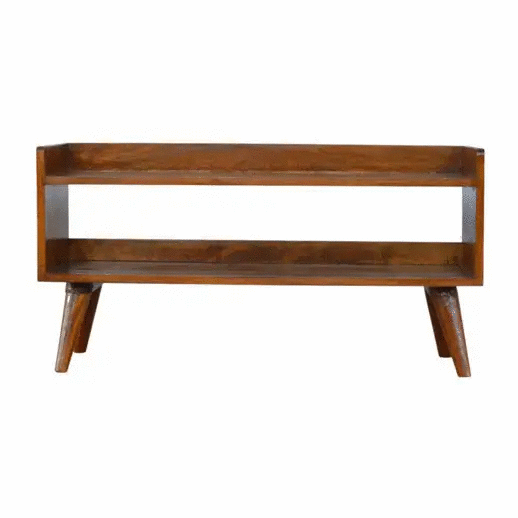 Solid Wood Nordic Storage Bench in Chestnut by HouseOfZazla