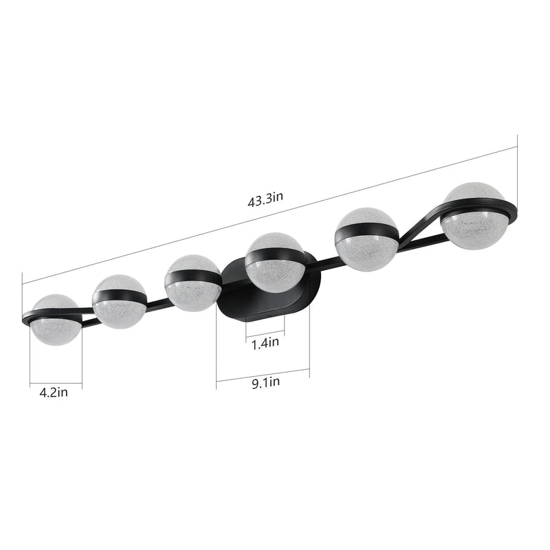 43" Black Minimalist LED Bathroom Vanity Light by HouseOfZazla