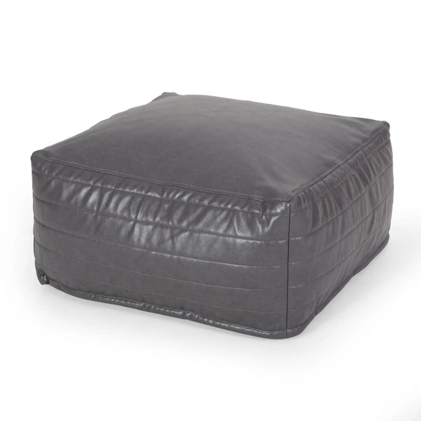 Bambo Faux Leather Rectangle Pouf, photo 2 of 6