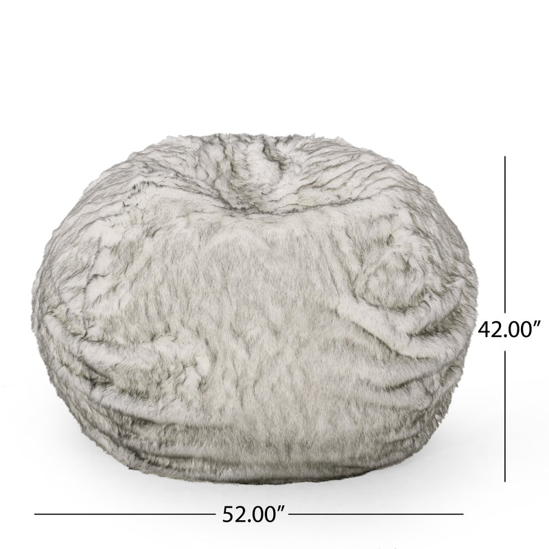 Negar 5 Foot Rounded Short Faux Fur Bean Bag by HouseOfZazla