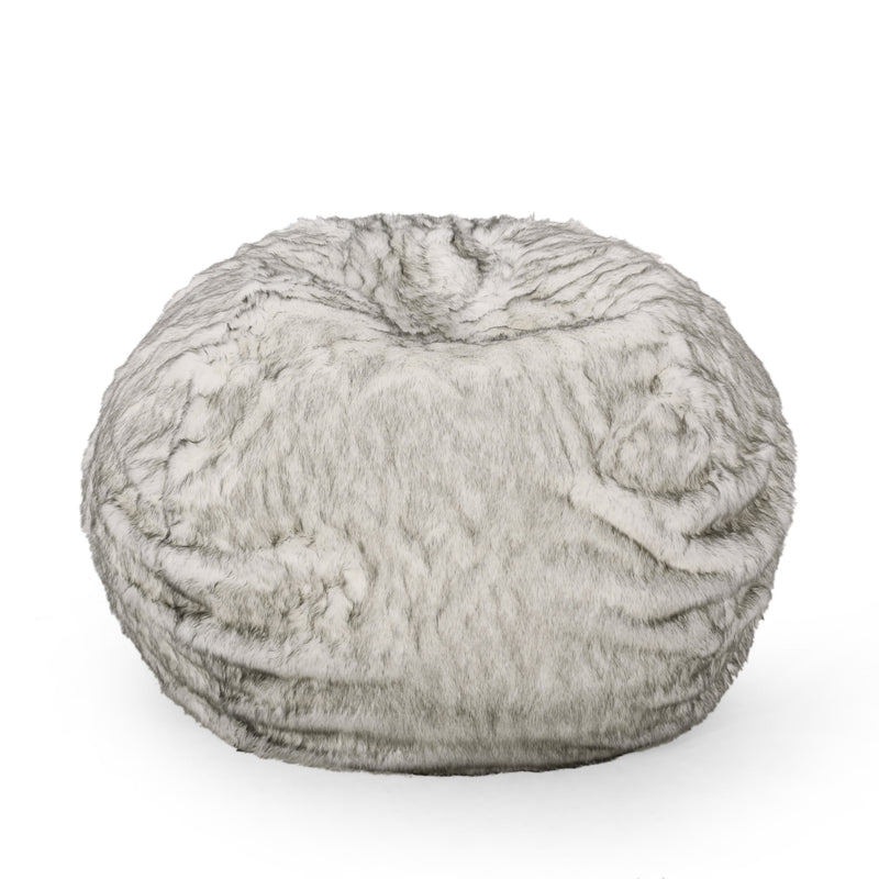 Negar 5 Foot Rounded Short Faux Fur Bean Bag by HouseOfZazla