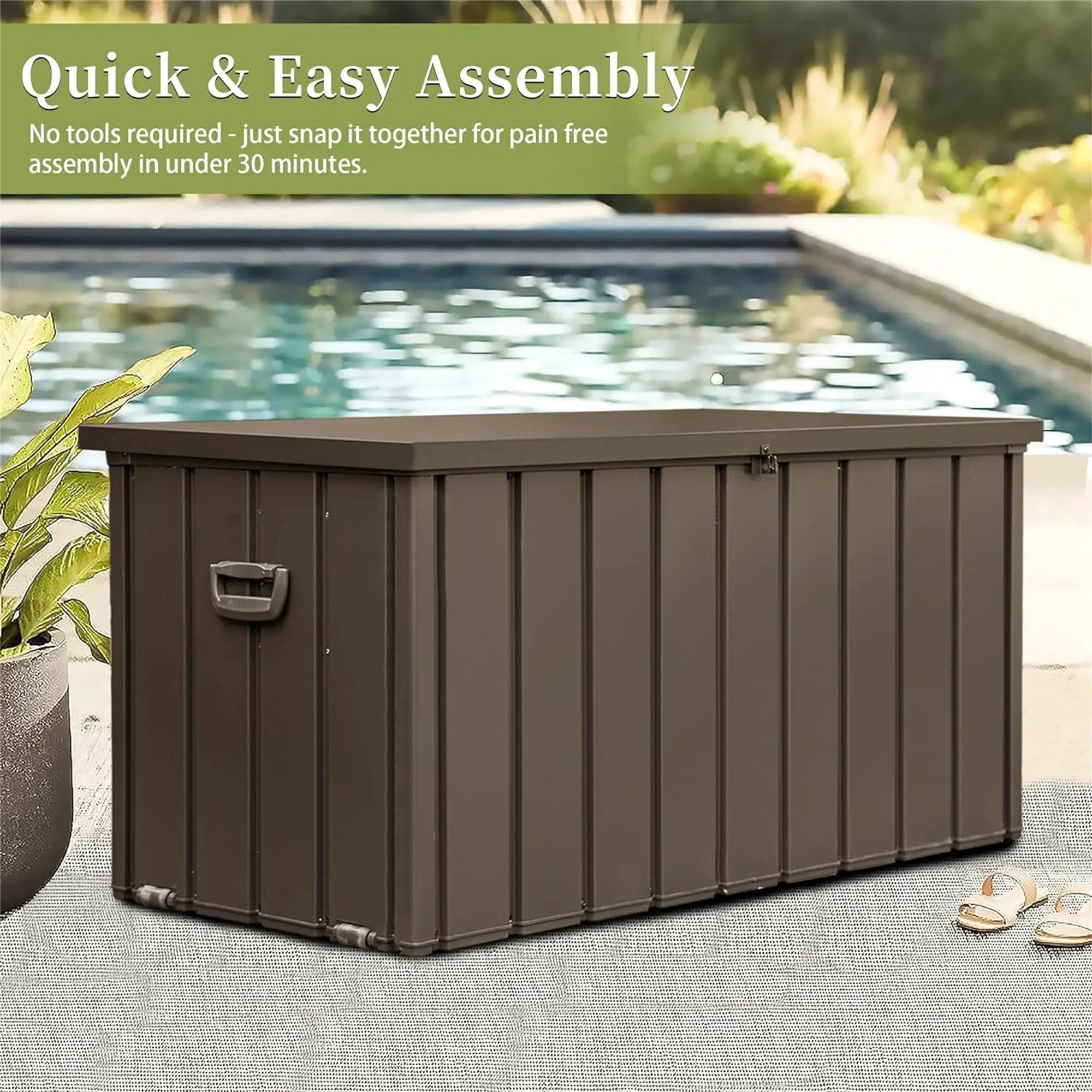 160 Gallon Outdoor Storage Deck Box Waterproof by HouseOfZazla