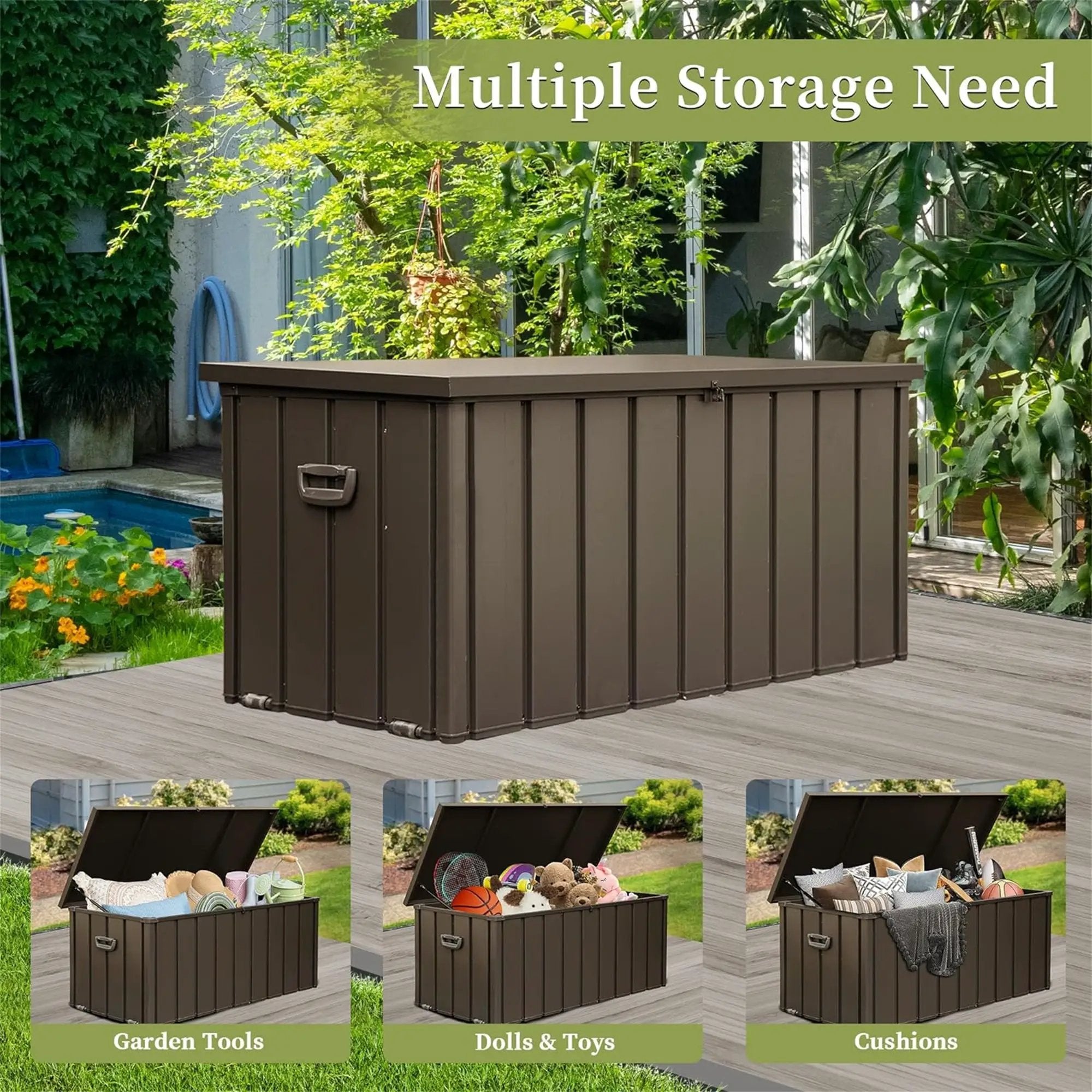 160 Gallon Outdoor Storage Deck Box Waterproof by HouseOfZazla