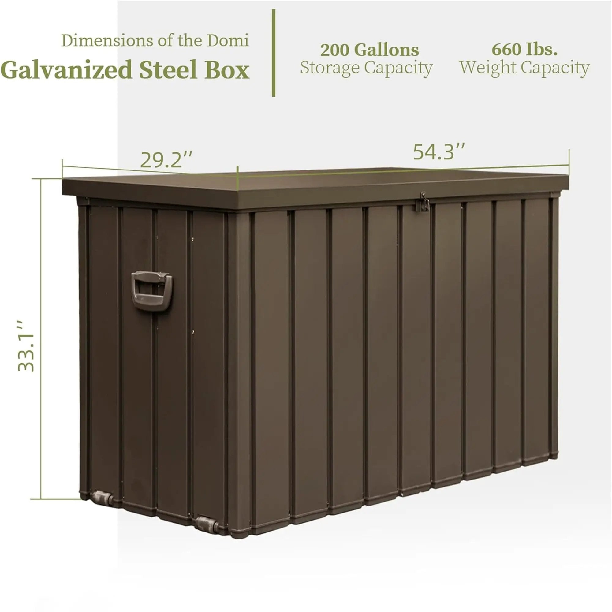 200 Gallon Outdoor Storage Deck Box - Dark Brown by HouseOfZazla