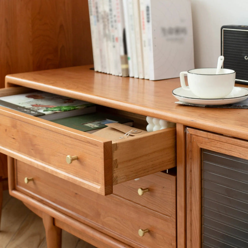 North America FAS Grade Solid Cherry Wood TV Cabinet by HouseOfZazla