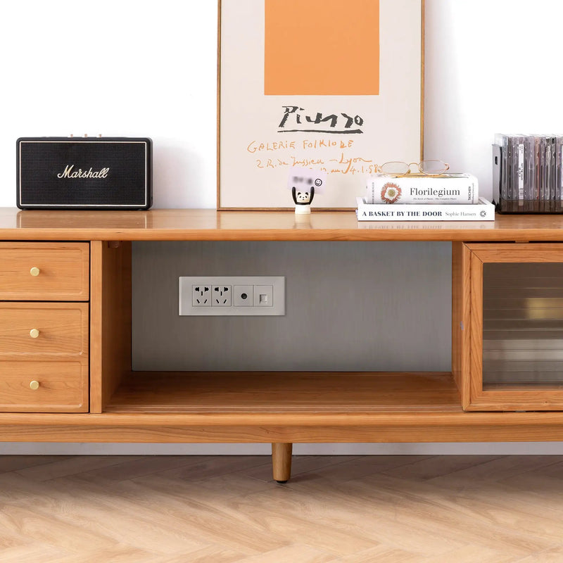 North America FAS Grade Solid Cherry Wood TV Cabinet by HouseOfZazla