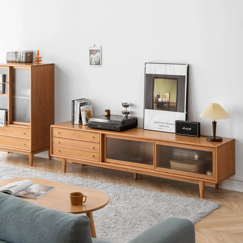 North America FAS Grade Solid Cherry Wood TV Cabinet by HouseOfZazla