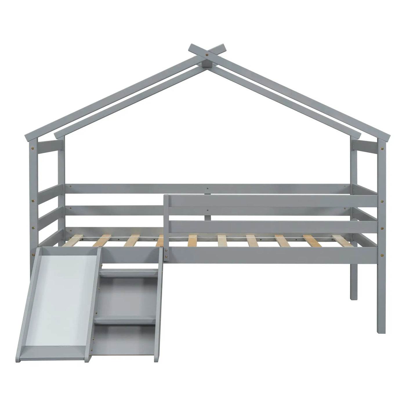 Twin Low Loft House Bed with Slide by HouseOfZazla