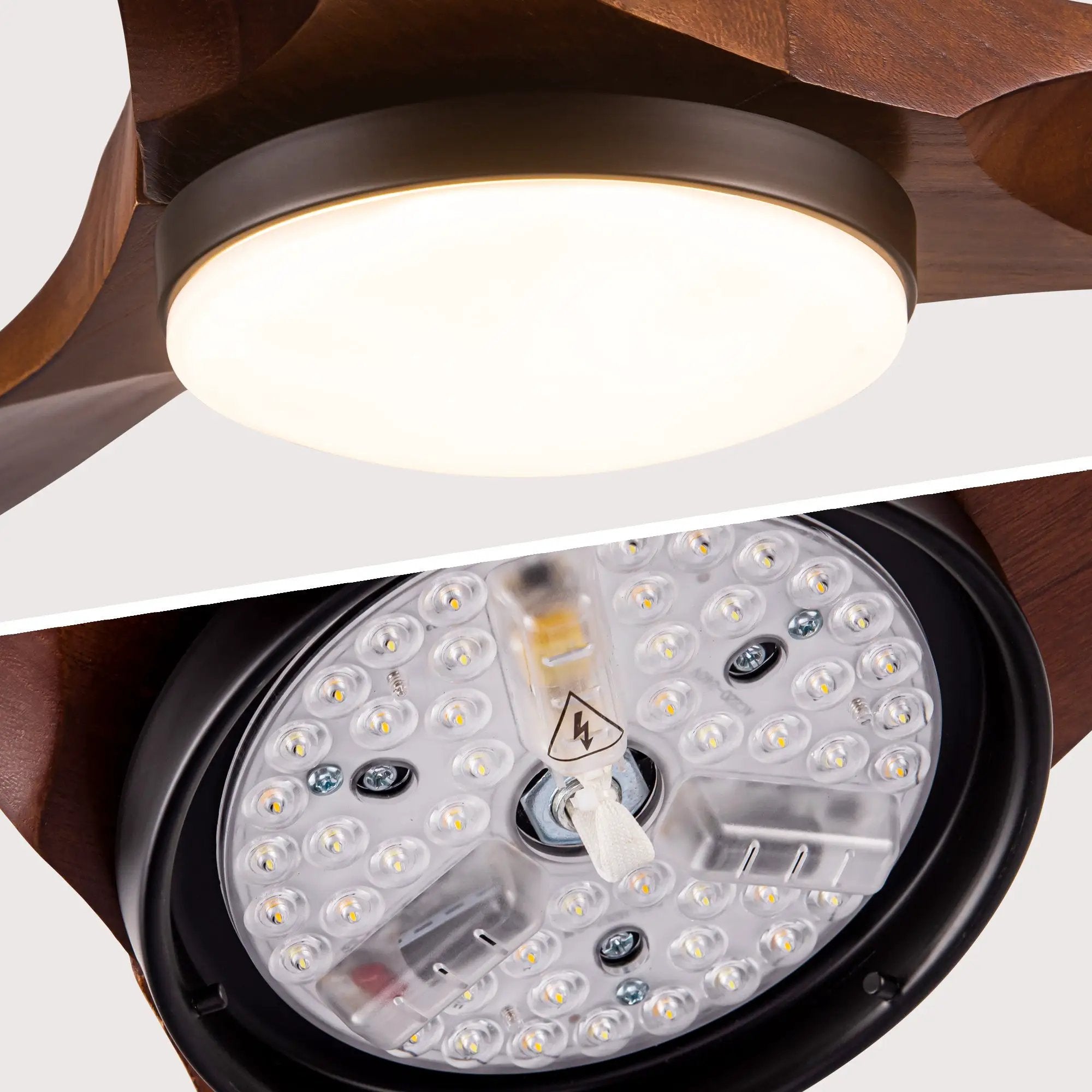 52" Yuhao Farmhouse Rustic LED Ceiling Fan with Remote Control by HouseOfZazla