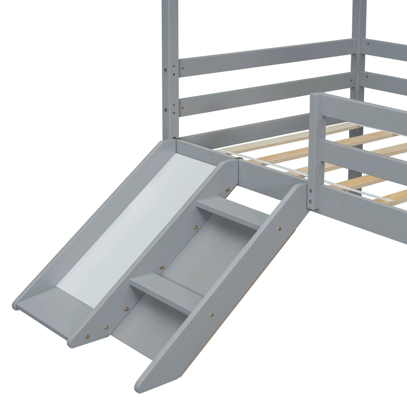 Twin Low Loft House Bed with Slide by HouseOfZazla