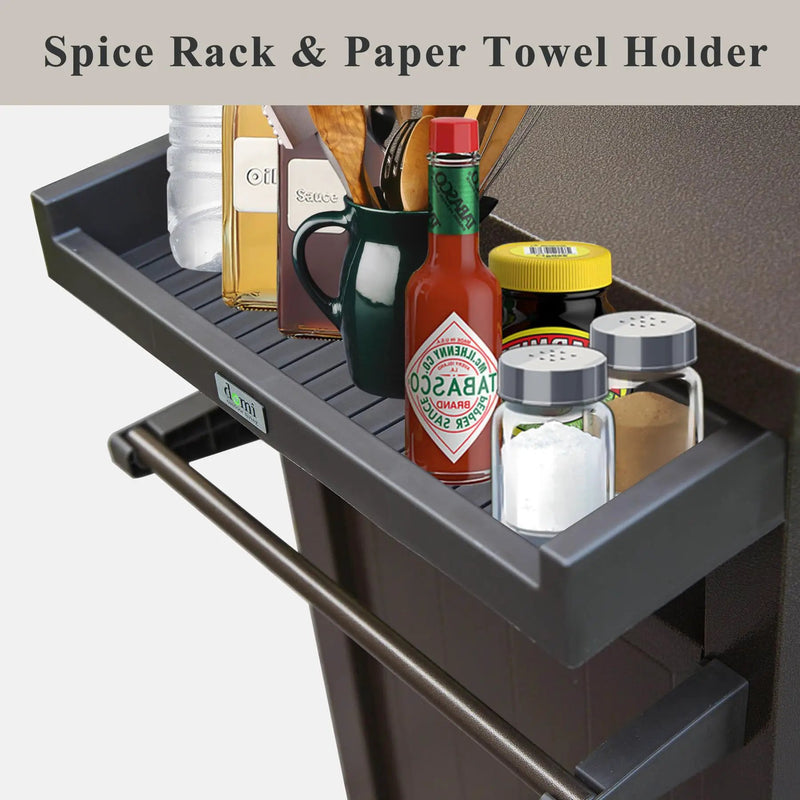 Grill Cart Outdoor with Storage and Wheels by HouseOfZazla