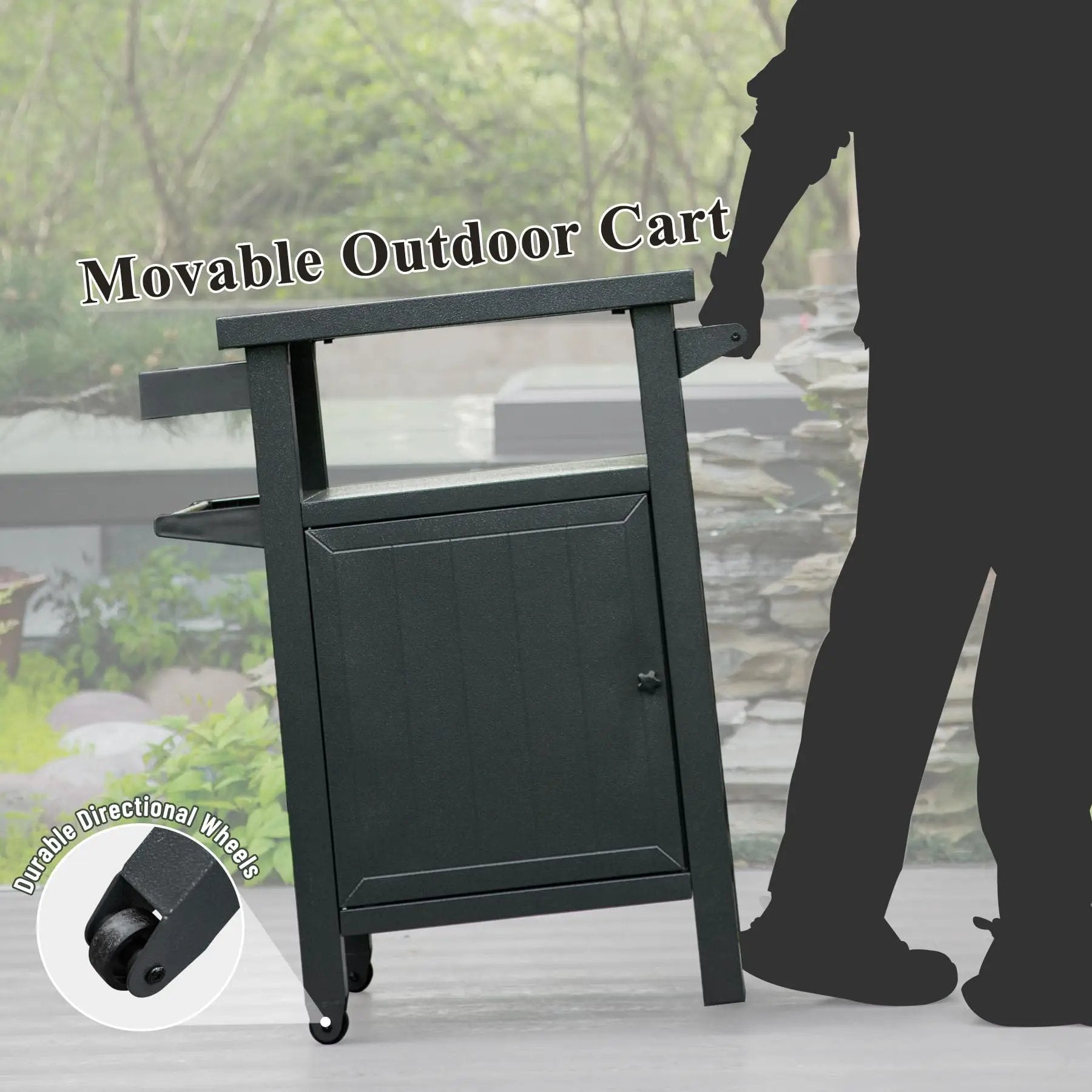 Grill Carts Outdoor with Storage and Wheels by HouseOfZazla