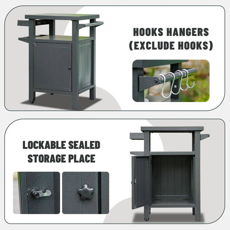 Grill Carts Outdoor with Storage and Wheels by HouseOfZazla
