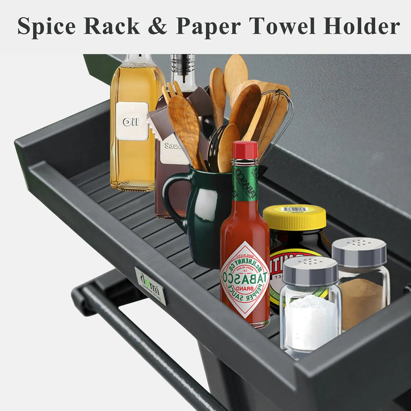 Grill Carts Outdoor with Storage and Wheels by HouseOfZazla