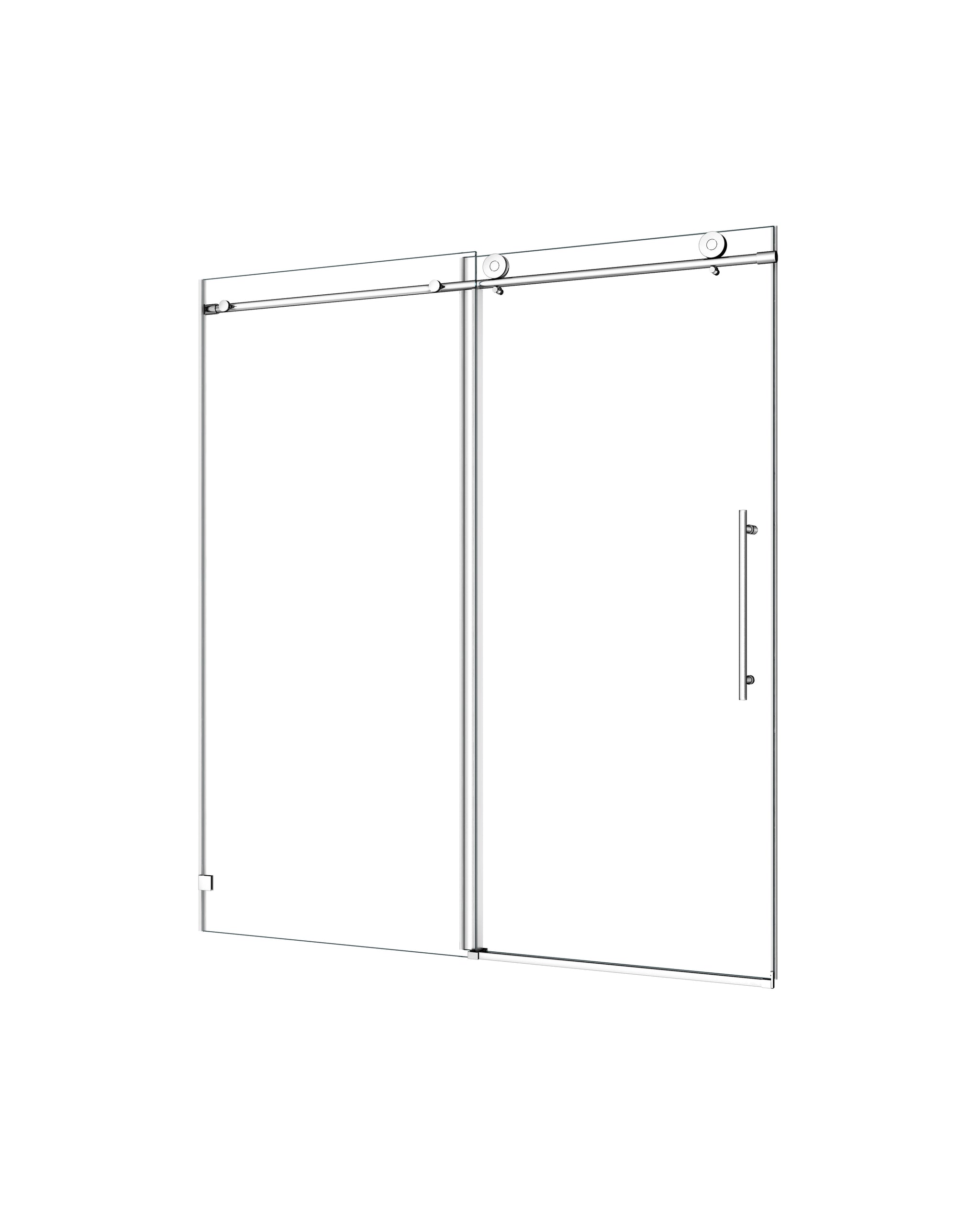 4876 Brushed Nickel Frameless Shower Door with Soft Closing by HouseOfZazla