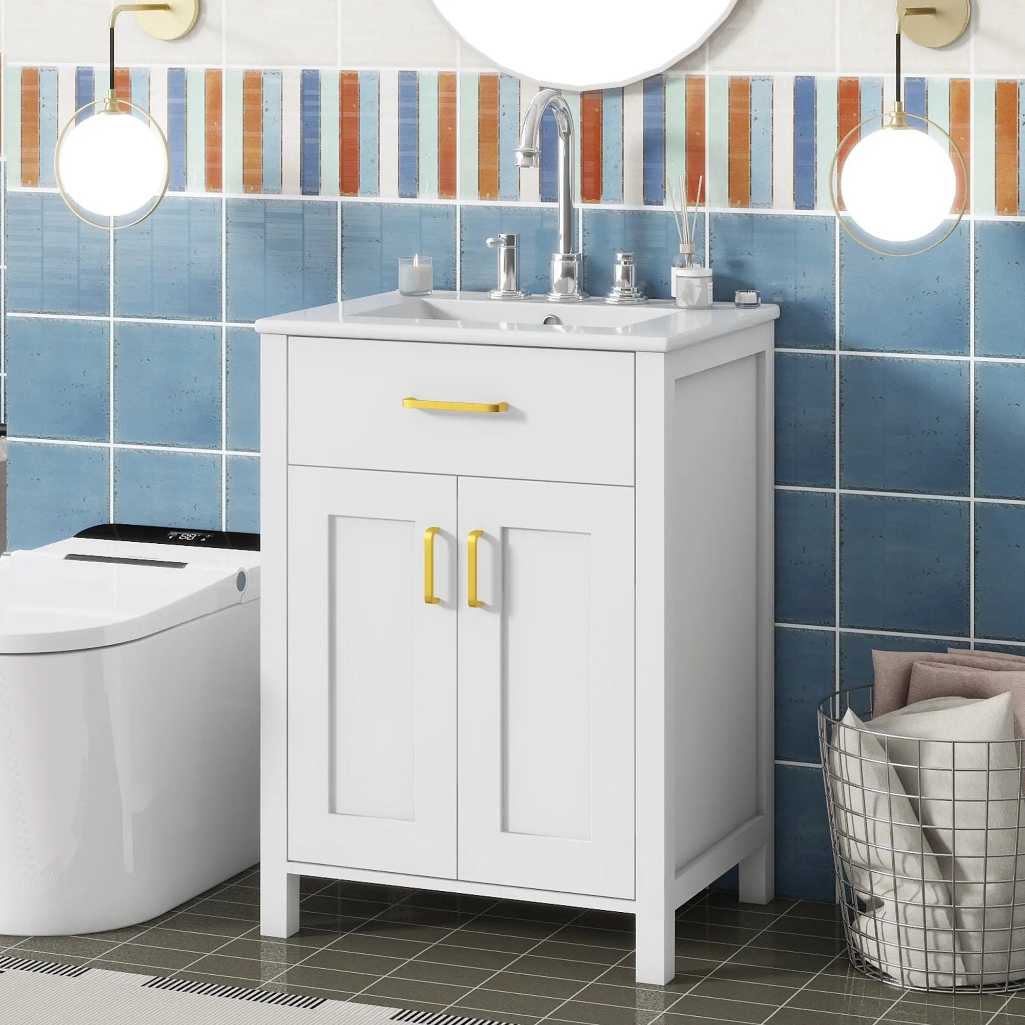 24" Bathroom Vanity Combo with Ceramic Sink by HouseOfZazla