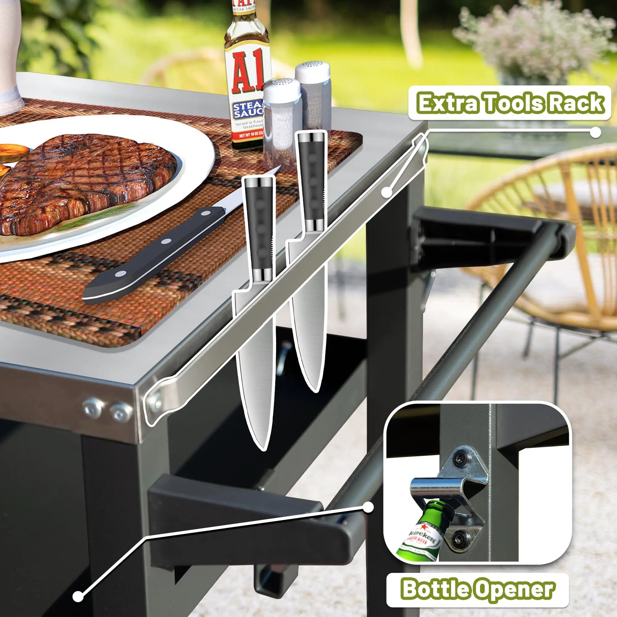3-Shelf Outdoor Grill Table by HouseOfZazla