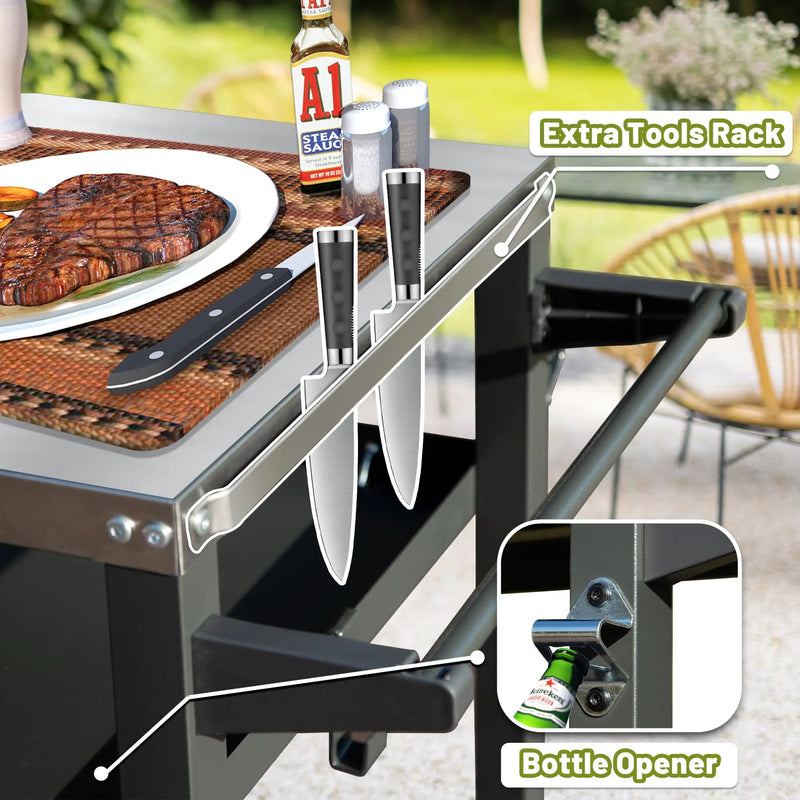 3-Shelf Outdoor Grill Table by HouseOfZazla