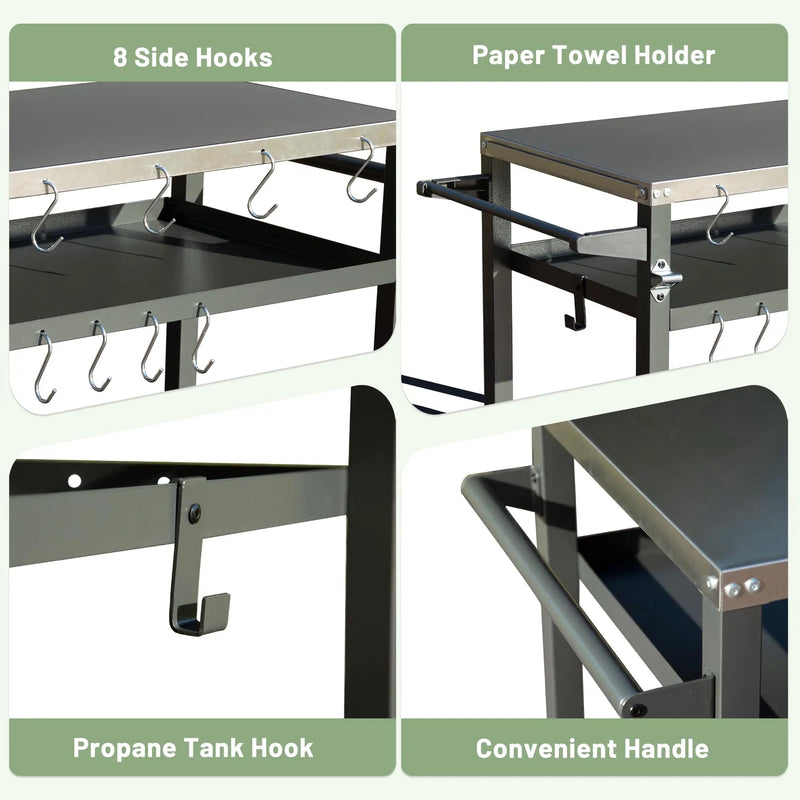 3-Shelf Outdoor Grill Table by HouseOfZazla