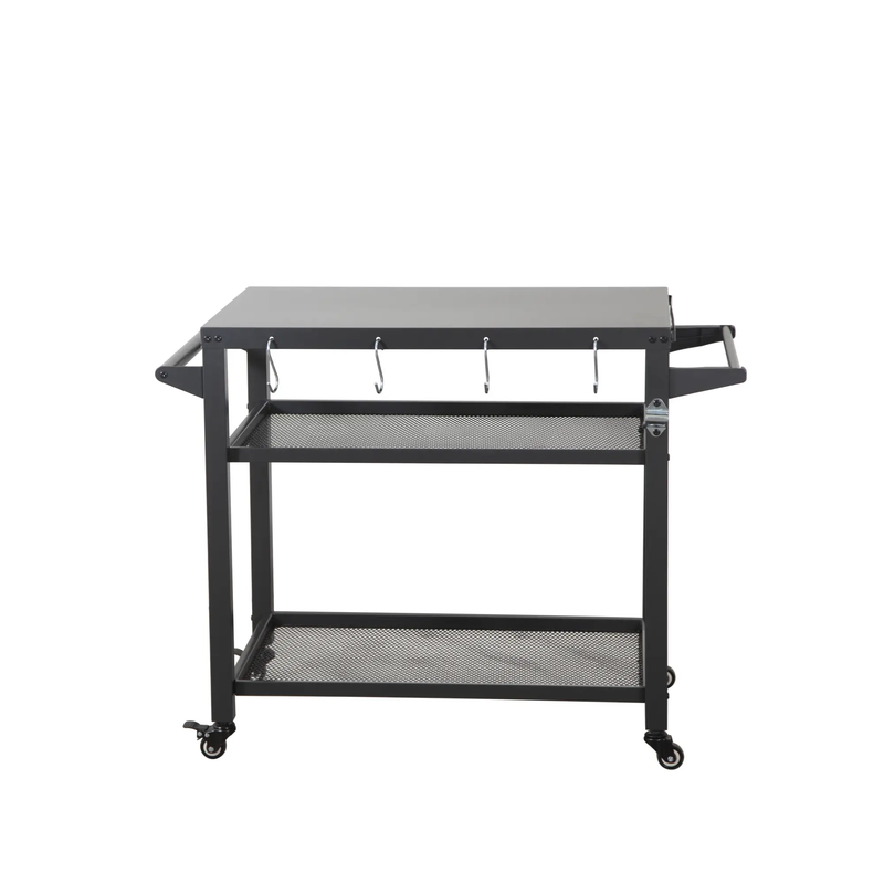 3-Shelf Outdoor Grill Table with Wheels and Propane Tank Hook by HouseOfZazla