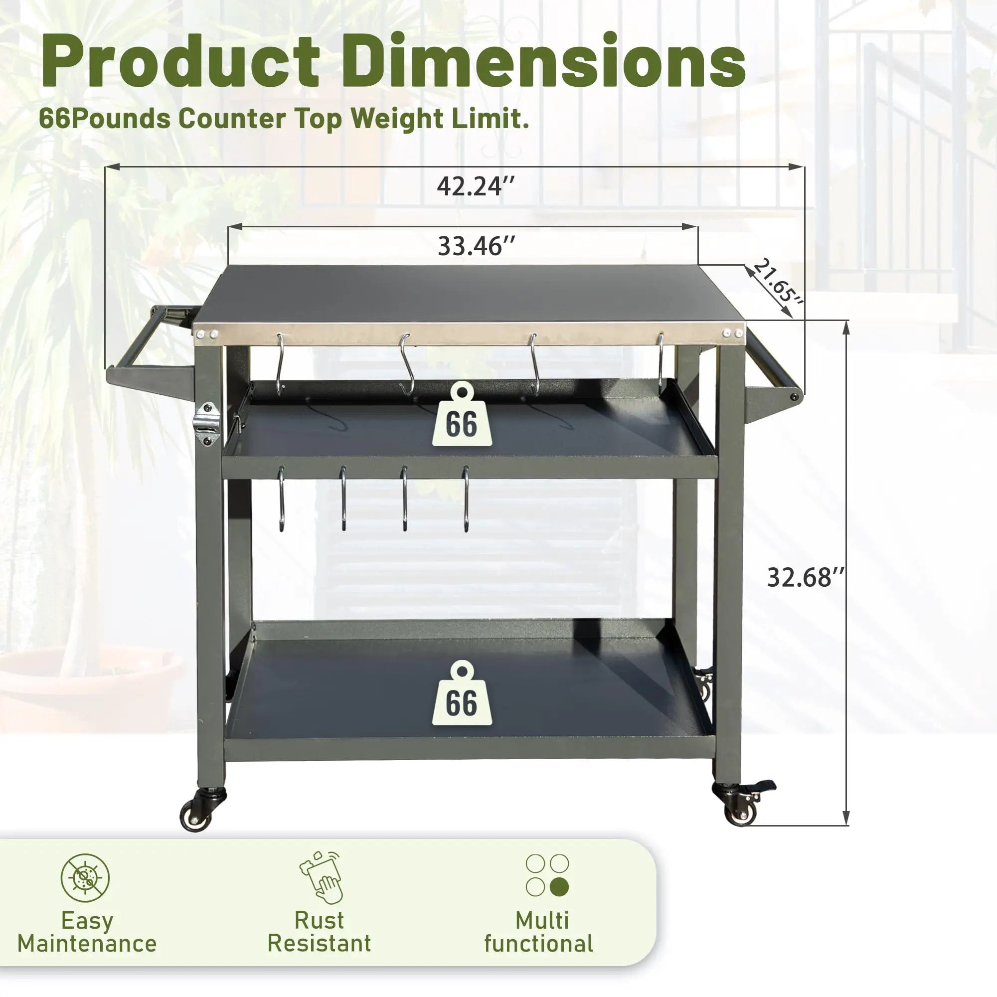 3-Shelf Outdoor Grill Table by HouseOfZazla