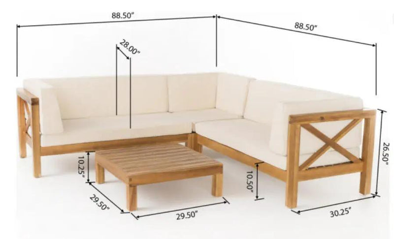 Brava X-Back 4-Piece Sofa Set by HouseOfZazla