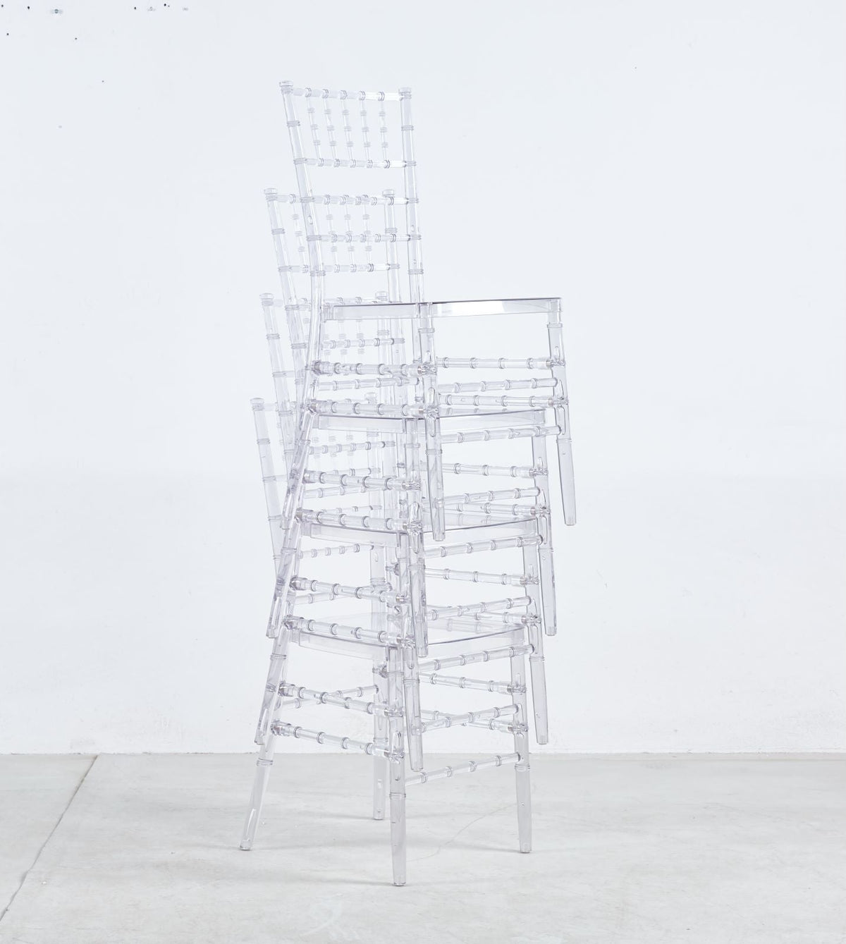 Transparent Plastic Dining Chair Set of 4 with 220 lb Capacity, photo 8 of 9