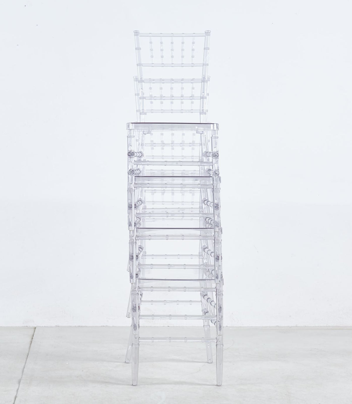 Transparent Plastic Dining Chair Set of 4 with 220 lb Capacity, photo 3 of 9