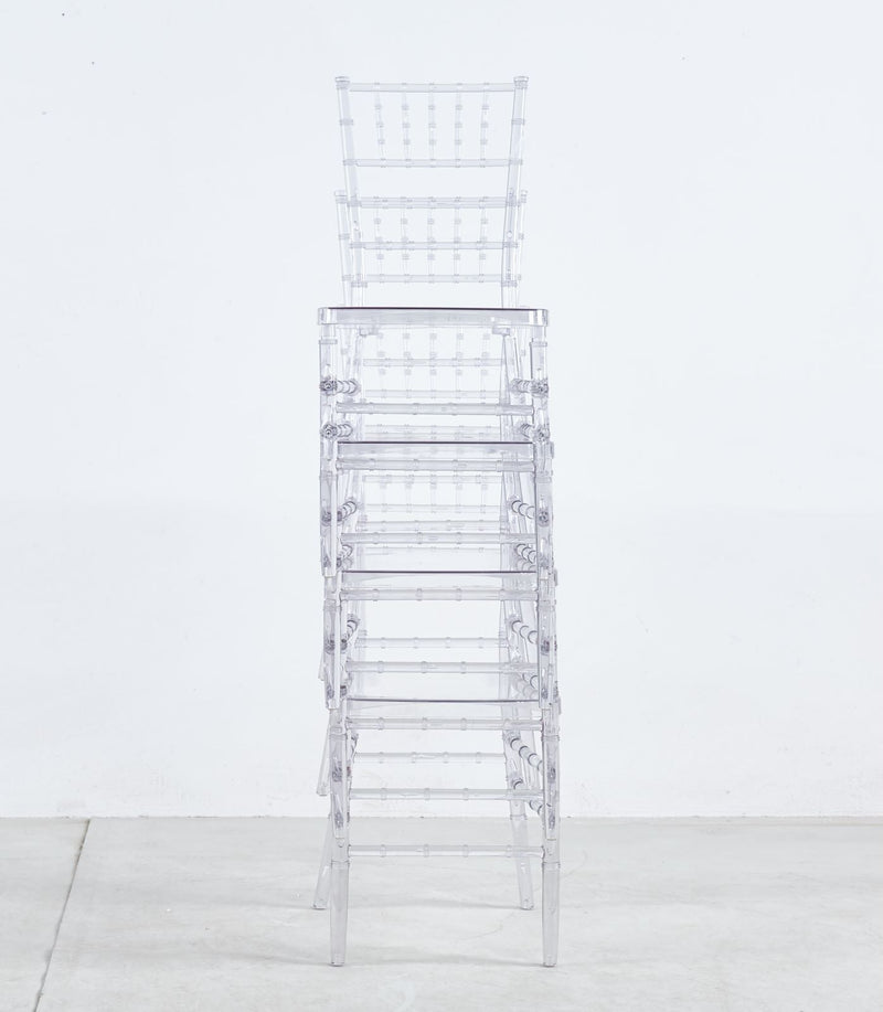 Transparent Plastic Dining Chair Set of 4 with 220 lb Capacity, photo 3 of 9