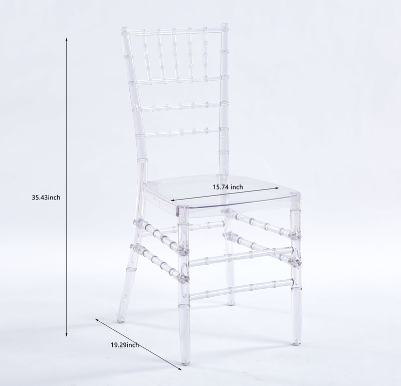 Transparent Plastic Dining Chair Set of 4 with 220 lb Capacity, photo 9 of 9