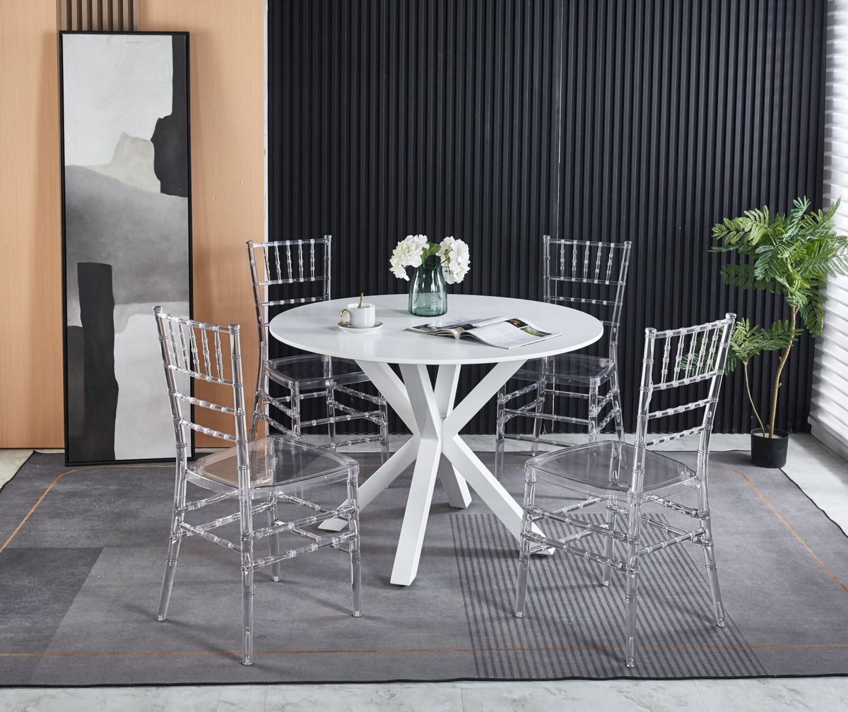 Transparent Plastic Dining Chair Set of 4 with 220 lb Capacity, photo 2 of 9