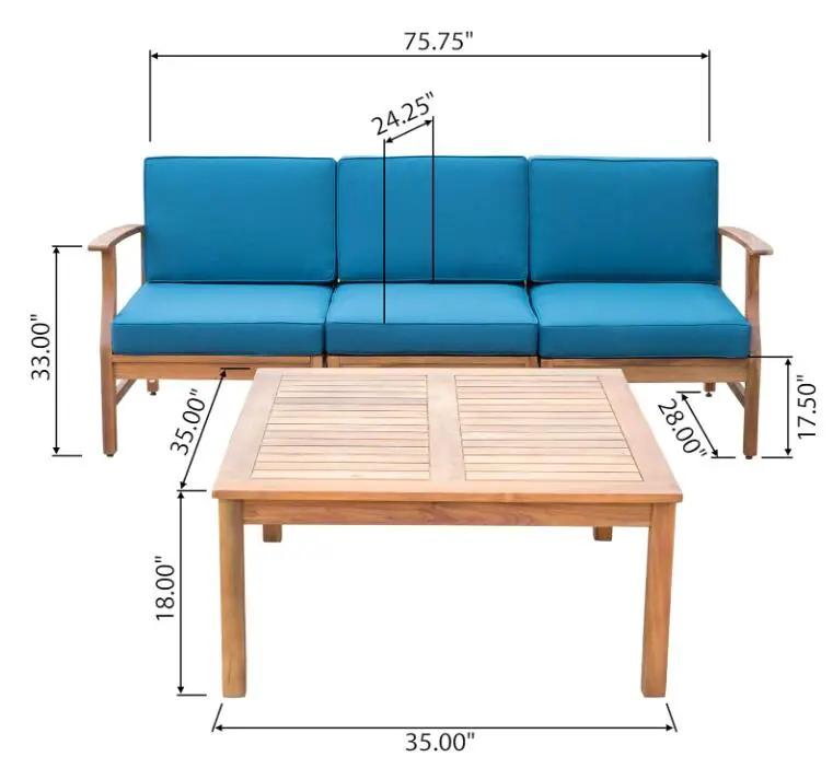 Perla 3 Seater Sofa and Table Set by HouseOfZazla