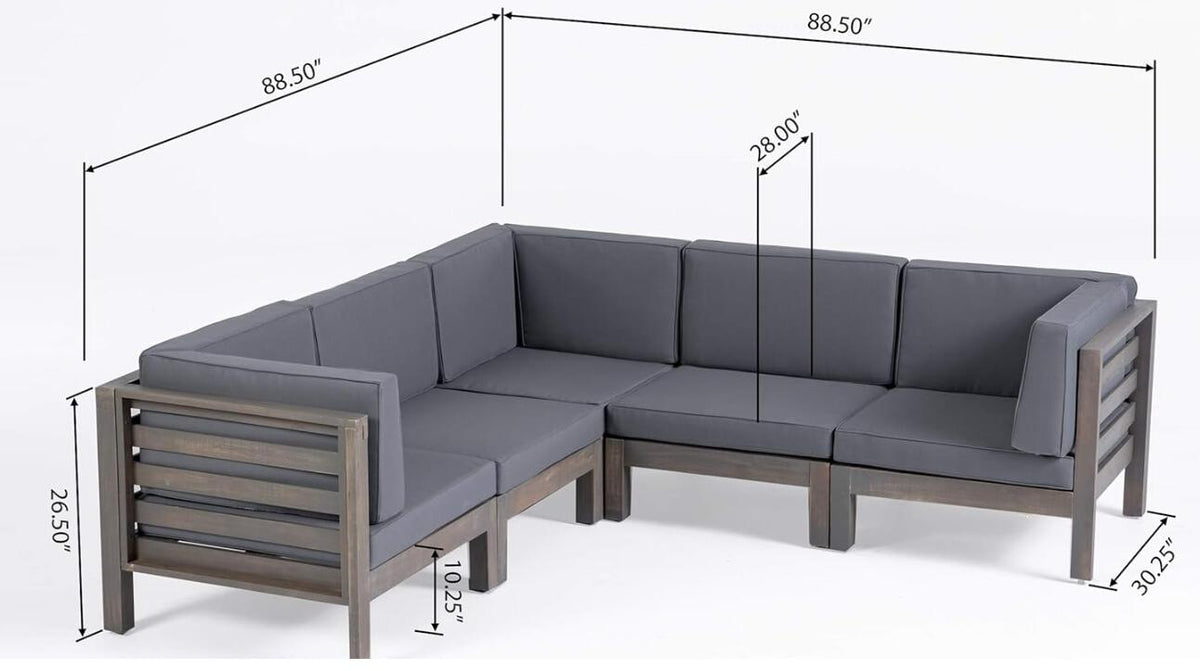 Oana 5-Piece V Shape Sofa Set, photo 3 of 10