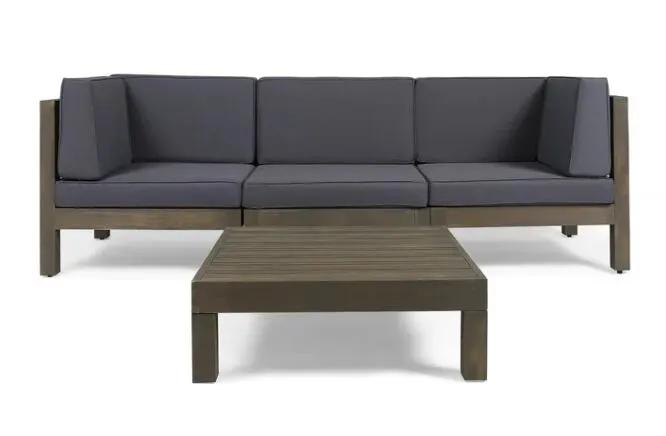 Oana 4-Piece Sofa Set with Coffee Table, Dark by HouseOfZazla