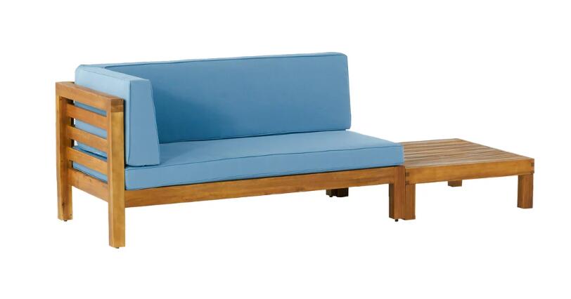 Oana Acacia Wood Patio Furniture Set with Water-Resistant Cushions - Multiple Colors, photo 6 of 11