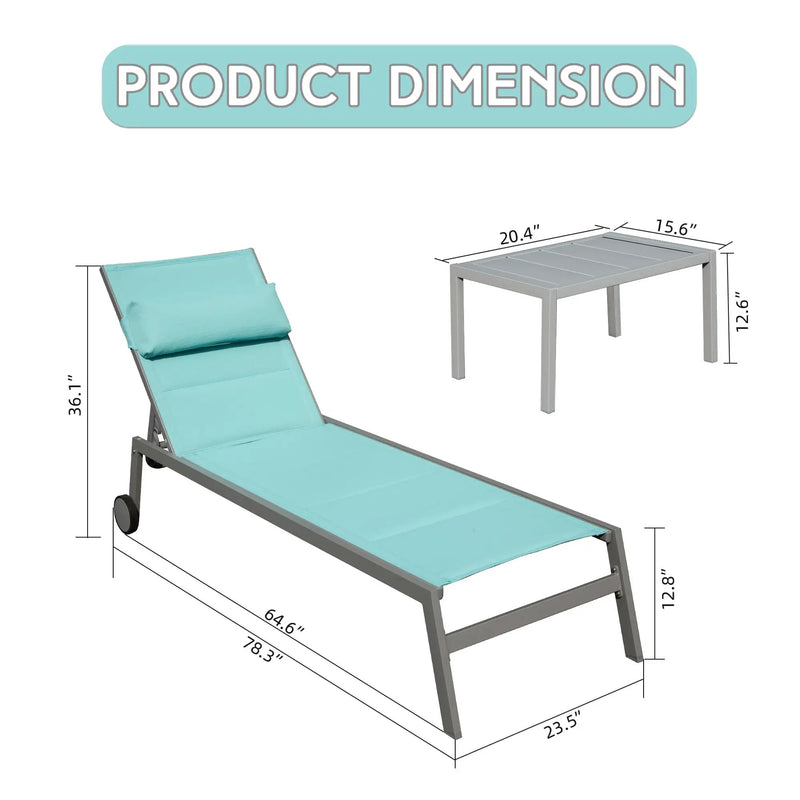 Outdoor Patio Chaise Lounge Set of 3 by HouseOfZazla