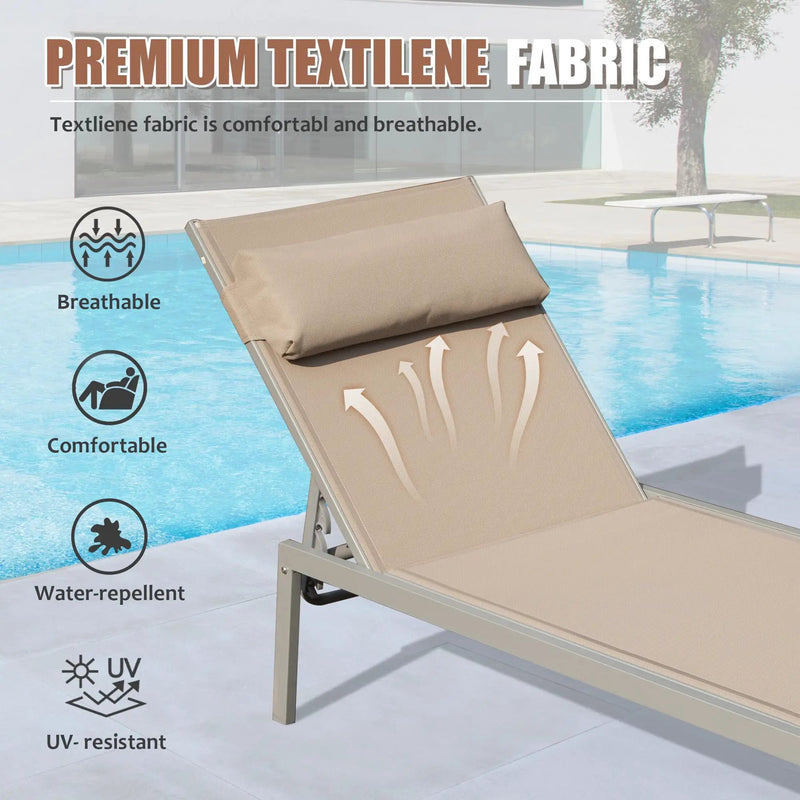 Patio Chaise Lounge Set of 3 with Side Table by HouseOfZazla