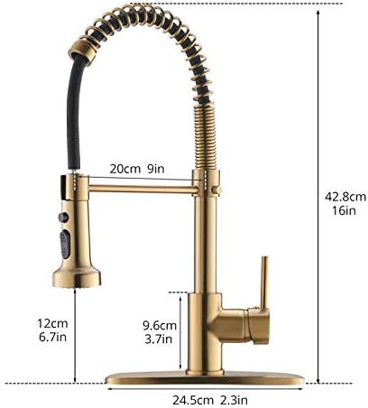 Brushed Nickel Kitchen Faucet with Pull-Down Sprayer - Brushed Nickel, photo 9 of 9