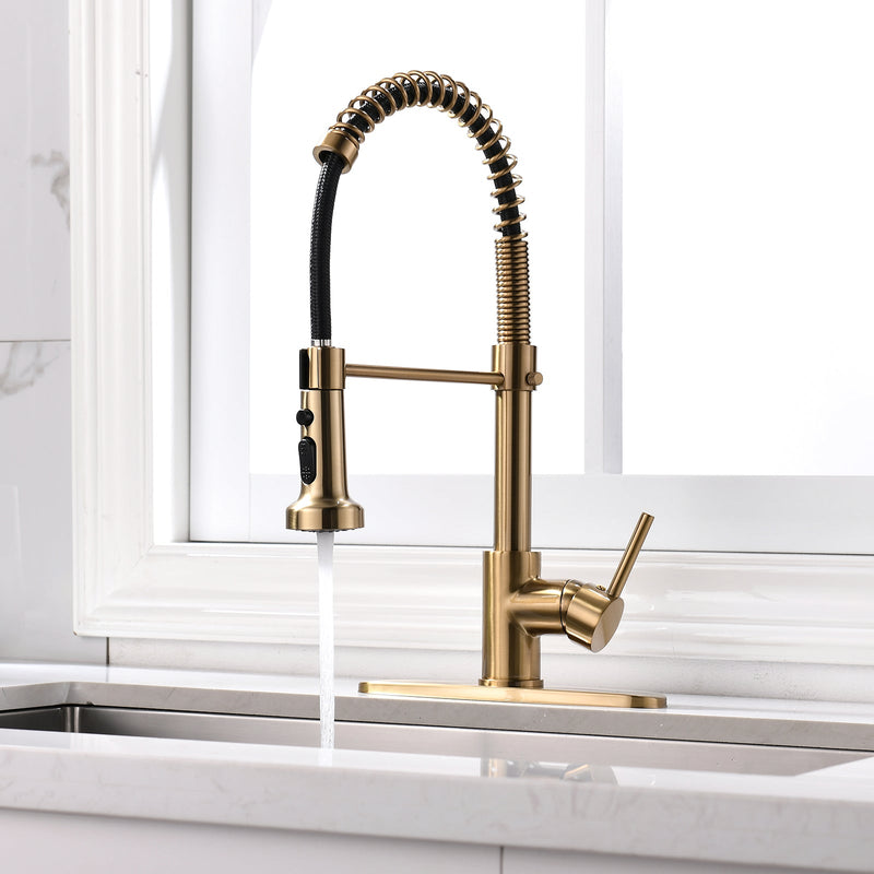 Brushed Nickel Kitchen Faucet with Pull-Down Sprayer - Brushed Nickel, photo 5 of 9