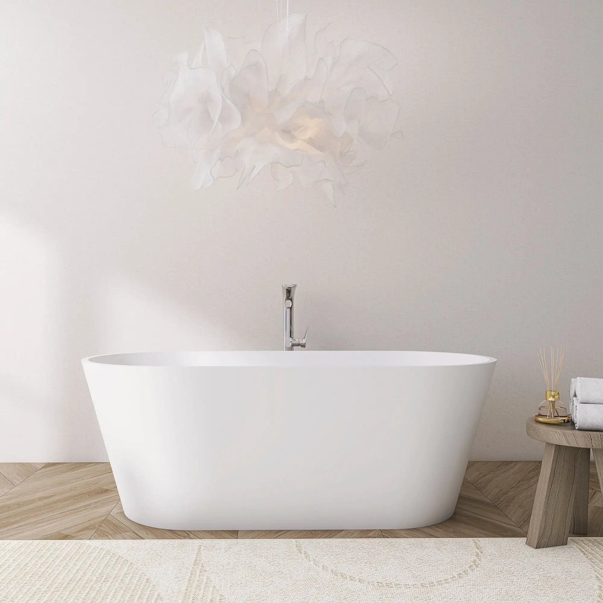 67 Inch Freestanding Solid Surface Soaking Bathtub by HouseOfZazla