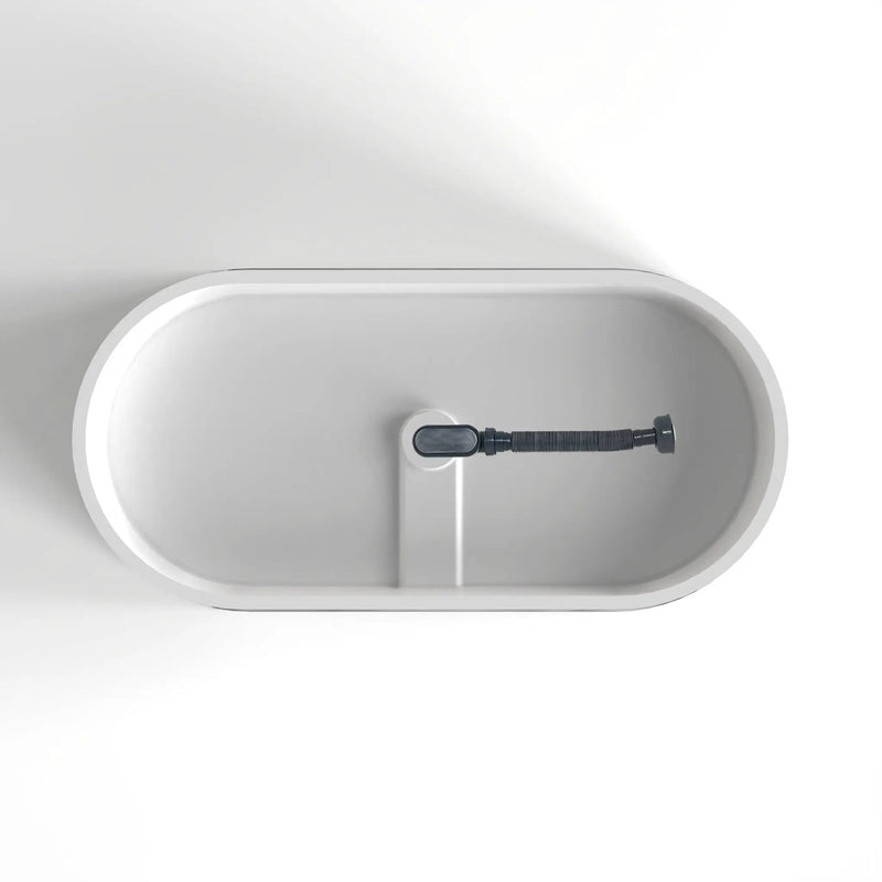 65 Inch Freestanding Solid Surface Soaking Bathtub by HouseOfZazla