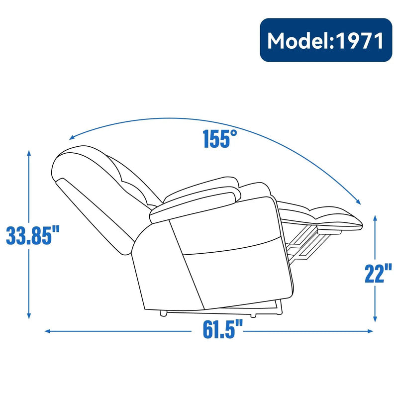 Large Power Lift Recliner Chair with Massage and Heat by HouseOfZazla