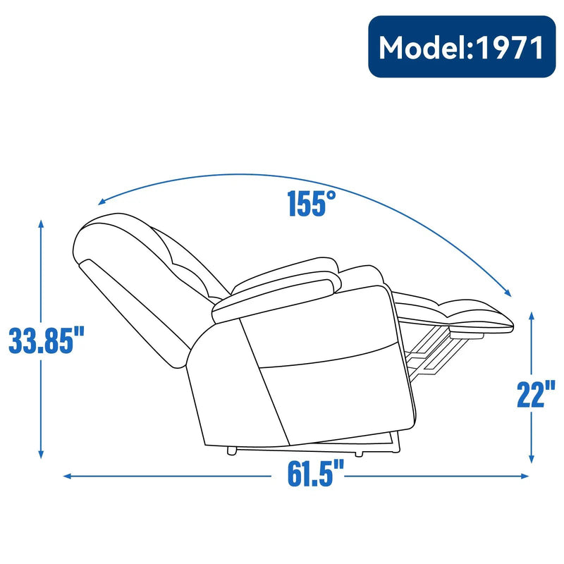 Large Power Lift Recliner Chair with Massage and Heat by HouseOfZazla